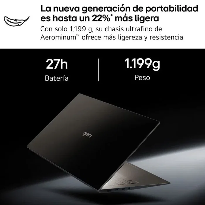 LG gram Pro 16Z90U-K.AUB5BN Intel Core Ultra X7, 32 GB RAM, 512 GB SSD, 16 pulg, Negro carbón LG gram Pro 16Z90U-K.AUB5BN Intel Core Ultra X7, 32 GB RAM, 512 GB SSD, 16 pulg, Negro carbón